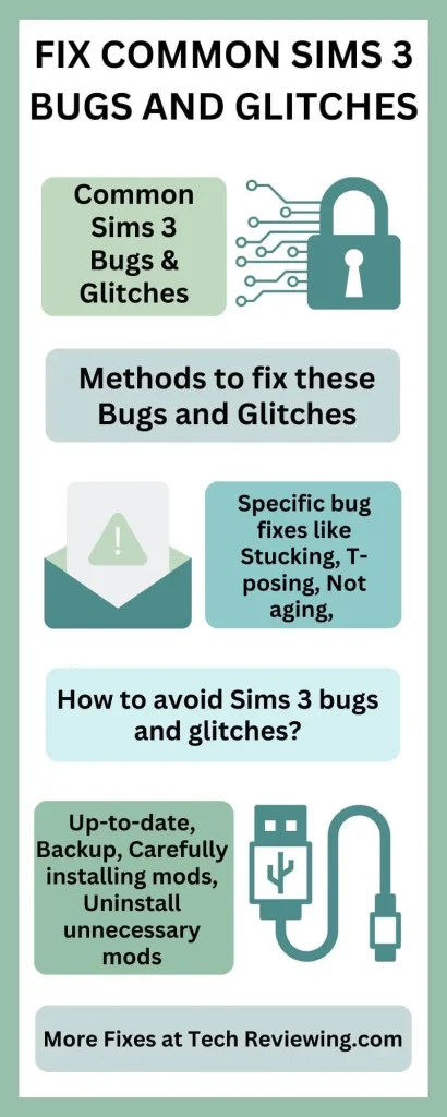 Fix common Sims 3 bugs and glitches Infographic